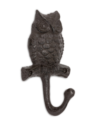 Owl Single Hook, Cast Iron
