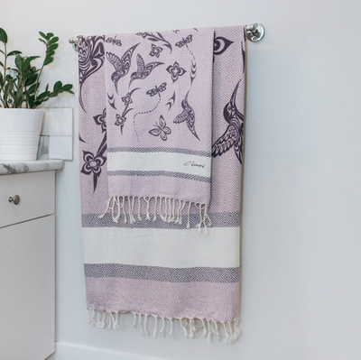 Cotton Towel (Large), Hummingbird