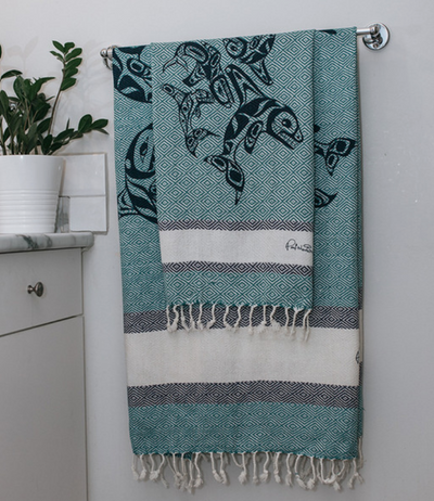 Cotton Towel (Small), Orca Family