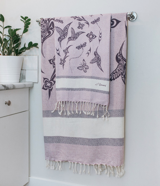 Cotton Towel (Small), Hummingbird