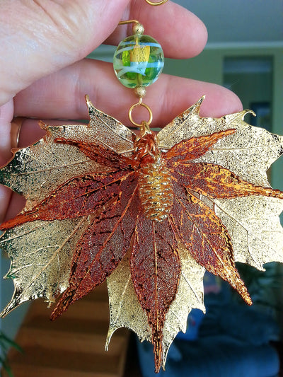 Necklace, B.C Oak Leaf Sm-Frosted Leaves