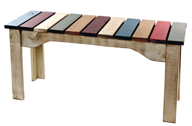 Authentic Wood Slat Bench #255