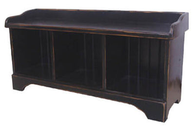 Authentic Wood 3-Cube Cubby Bench #260