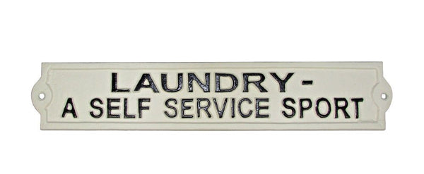 Laundry-A Self Service Sport Plaque, Cast Iron