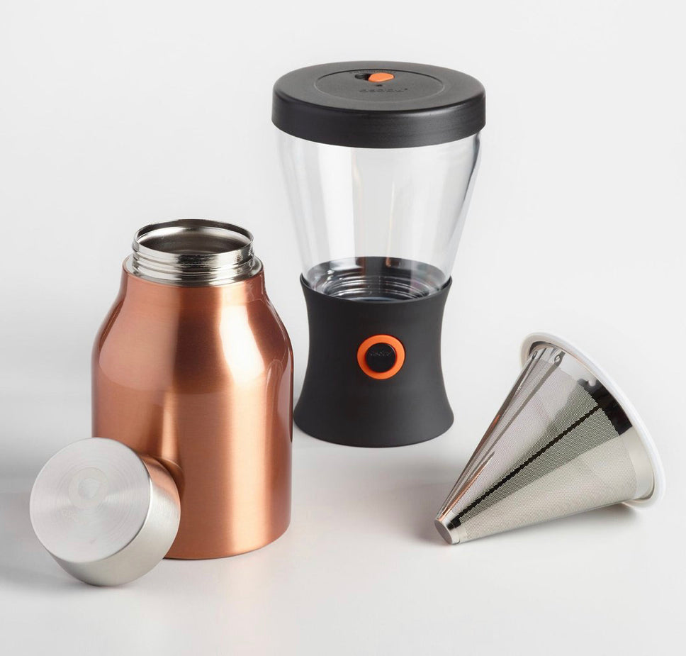 Asobu Coldbrew Portable Cold Brew Coffee Tea Maker Vacuum Insulated Carafe  34 Oz