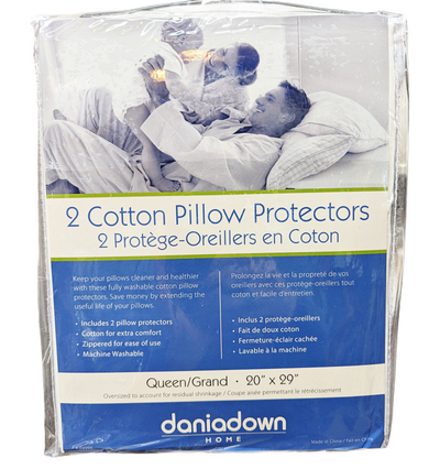 Daniadown- Zipper, Cotton Pillow Protectors