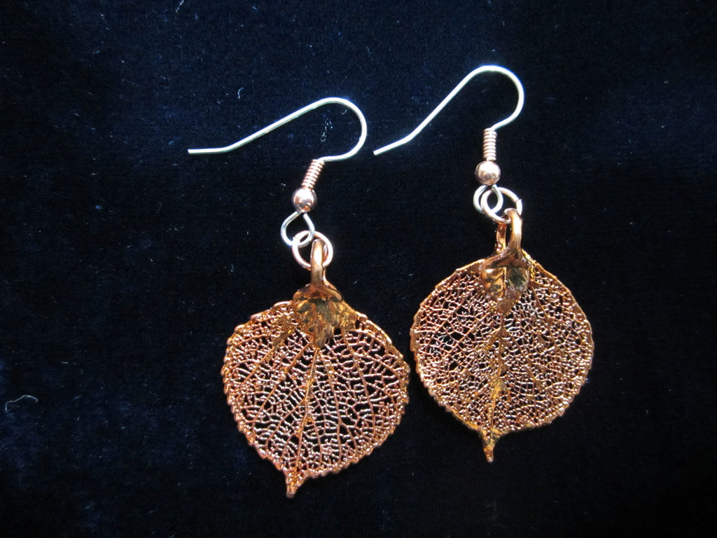 Earrings, B.C Aspen Leaf-Frosted Leaves