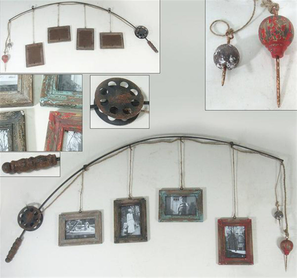 Frame, Hanging-Fishing Rod Wall Collage