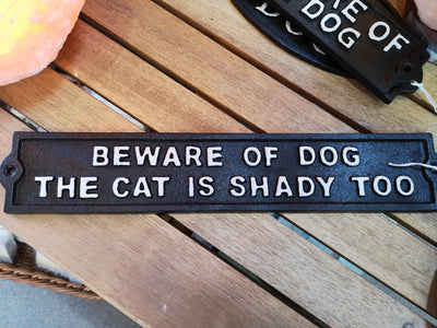 Beware of Dog/Cat Plaque, Cast Iron