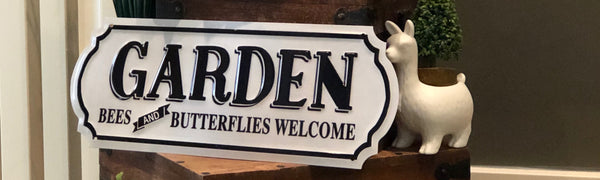 Garden Bees & Butterflies Welcome, Sign