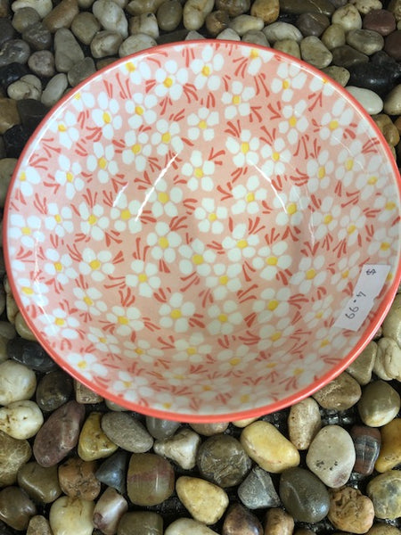 Ace- Bowl 4.75", Pink Flower, Japanese Style Stoneware