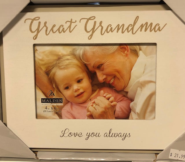 "Great Grandma" Frame 4 x 6", White
