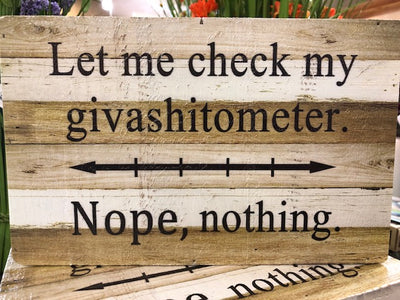 Givashitometer, Box Sign