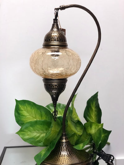 Quebanuer Imports- Turkish Table Lamps, Sleek-Champagne (19")