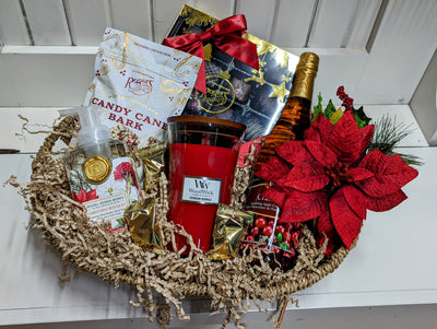 $195.00 Holiday Greetings Basket w/ Non-Alcoholic Cider