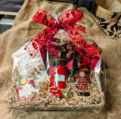 $195.00 Holiday Greetings Basket w/ Non-Alcoholic Cider