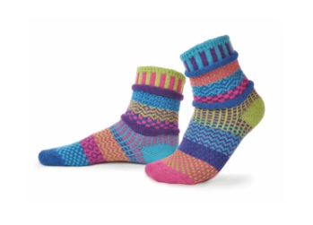 Solmate Mismatched Crew Socks, Bluebell