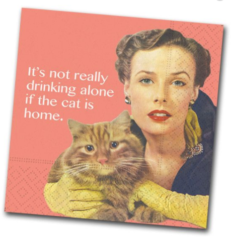 Beverage Napkins, Paper "The Cat is Home"