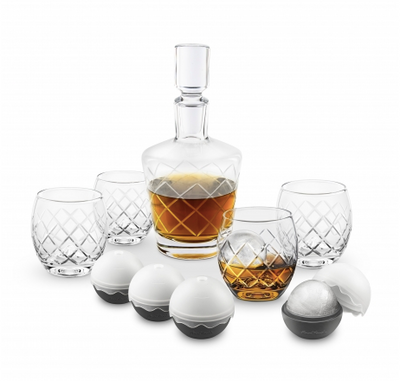On the Rocks Glass & Ice Ball Set (10 Pc), Final Touch