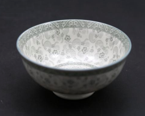 Ace- 4.75" Bowl, Grey Paisley, Japanese Style Stoneware