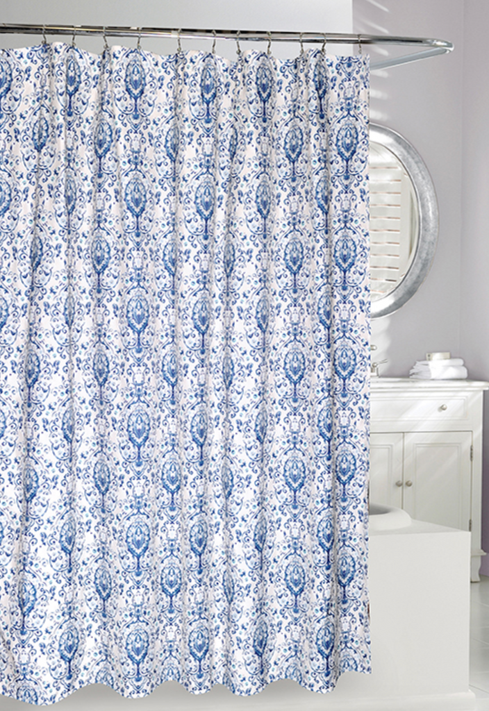 Shower Curtain, Ancathus-Fabric/Blue/Natural