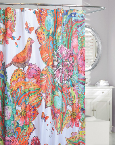 Shower Curtain, Art Journal-Fabric/Multi