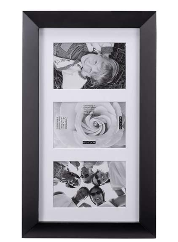 Malden-  4 x 6", 3 Opening Collage Wooden Frame, Blk