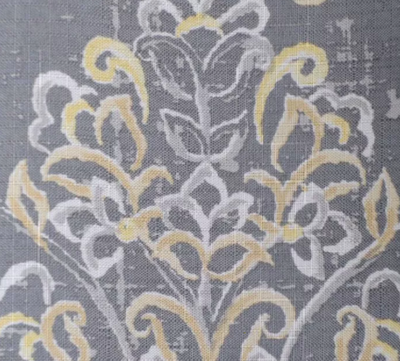 Shower Curtain, Classic Elegance-Fabric/Grey/Yellow