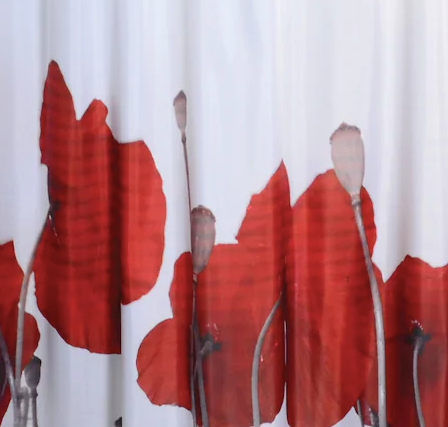 Shower Curtain, Poppy Fields-Fabric