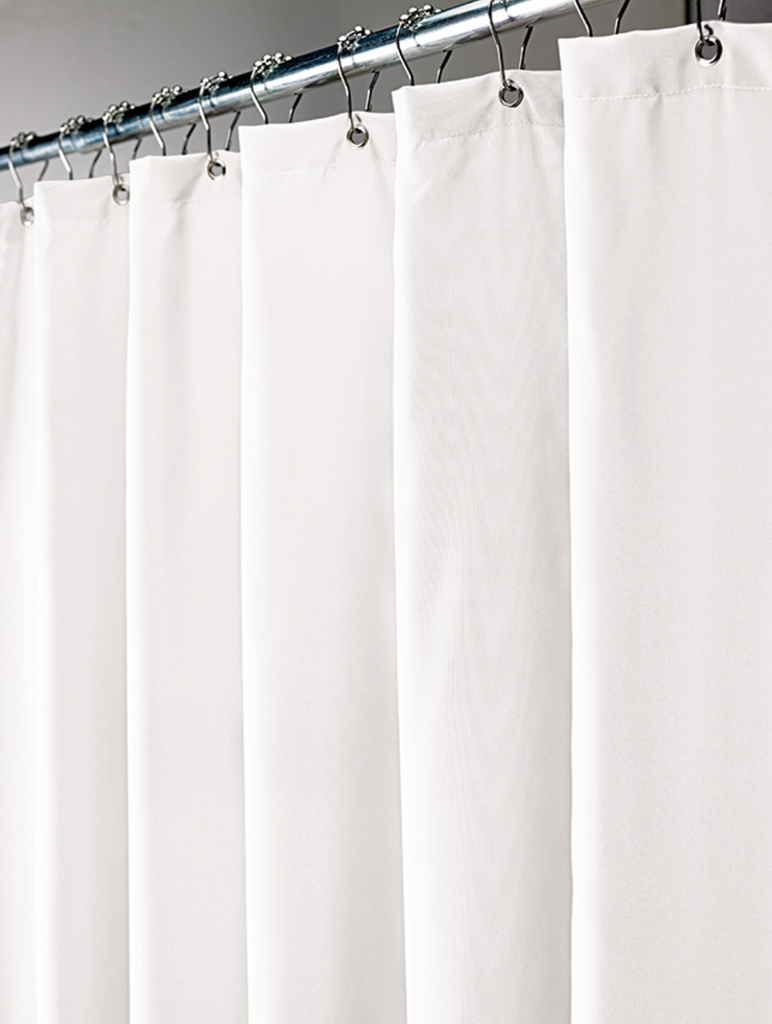 Shower Curtain/Liner,Fabric Waterproof-White