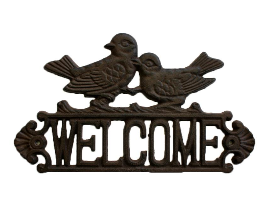 Welcome Bird Sign, Cast Iron
