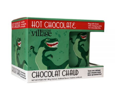 Hot Chocolate Dinosaur Green w/ Mug, Gourmet Du Village