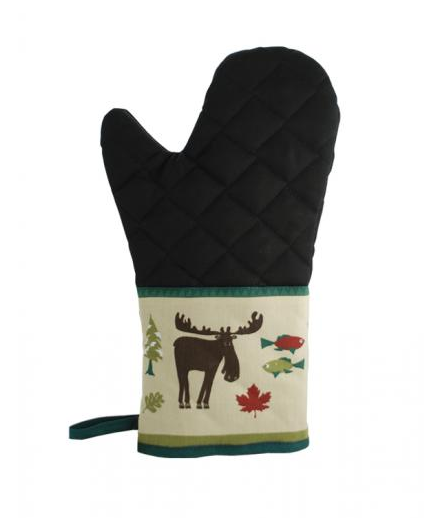 Oven Mitt, Plaid Moose