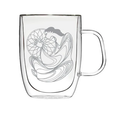 Double Walled Glass Mug, Dream Catcher-Maxine Noel