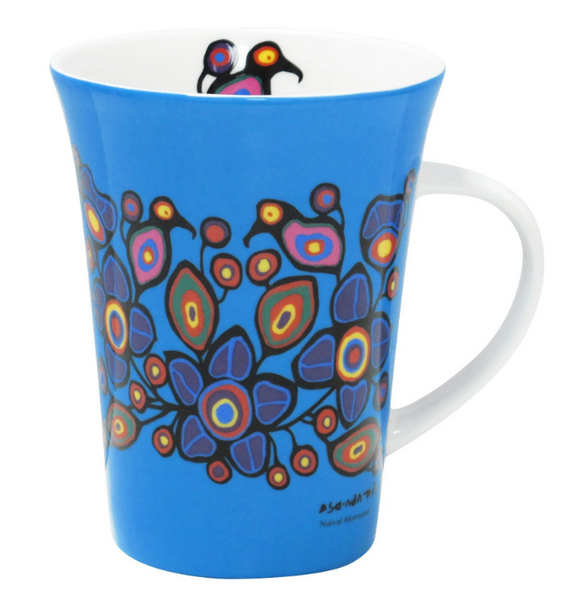 Porcelain Mug, Flowers and Birds-Norval Morrisseau