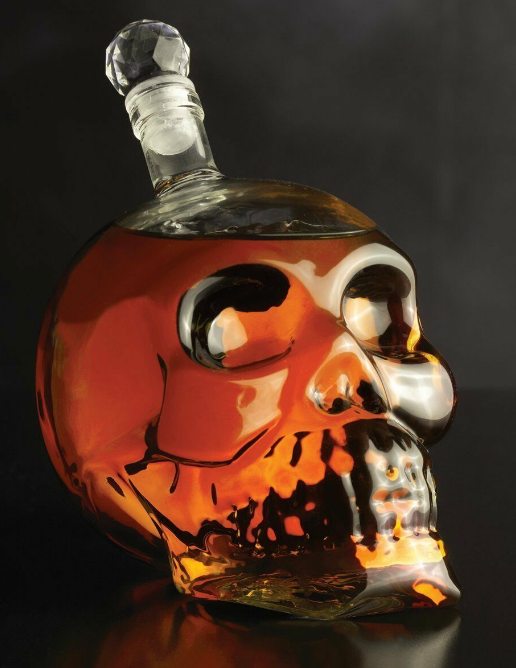 Skull Decanter, 25oz Glass-Brilliant