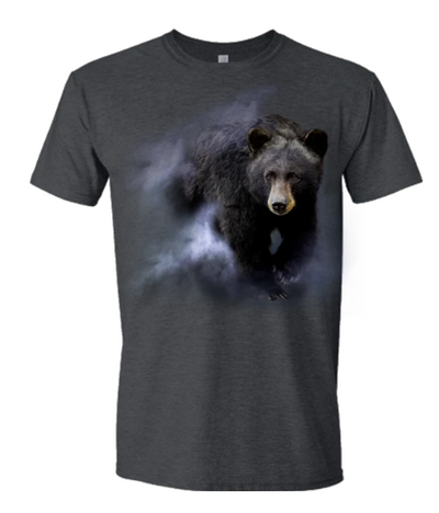 T-Shirt, Black Bear in the Mist