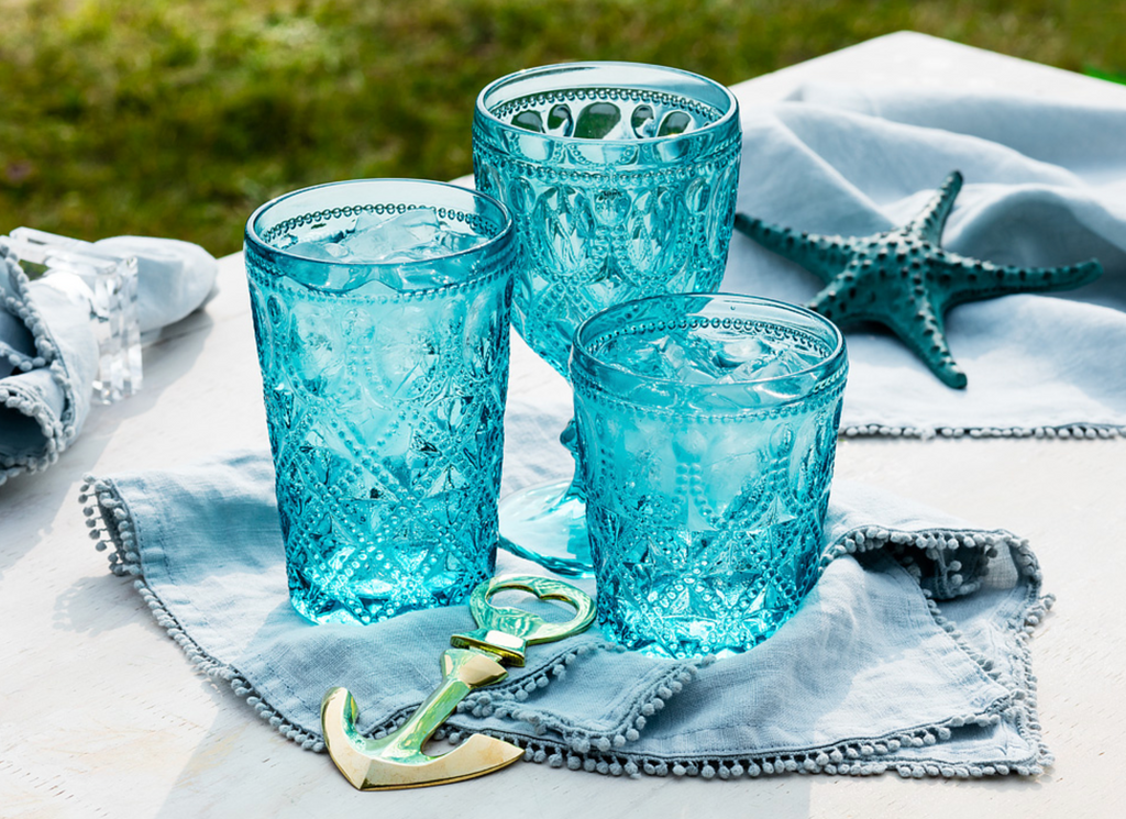 Goblet, Jewel & Bead (Turquoise)-Glass