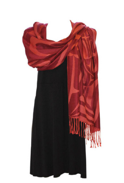 Shawl (Sacred)(Burnt Orange), Wolf-Justien Senoa Wood