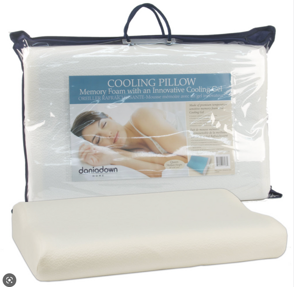 Daniadown- Cooling Gel, Memory Foam Pillow, Med Height