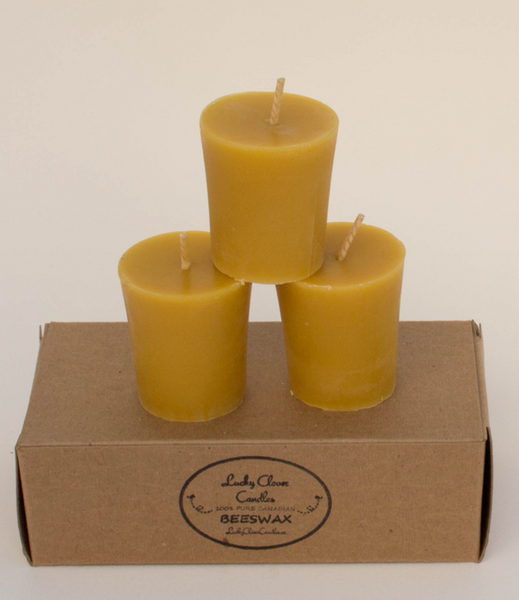 Beeswax, Votive 3 Pack-Natural