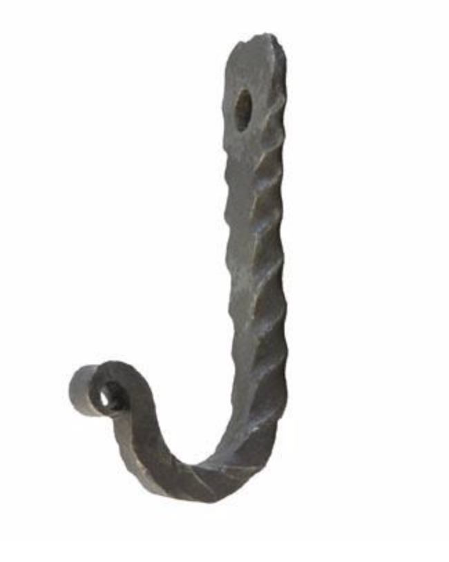 Saw-Edged Metal Hook, Hand Forged, Cast Iron