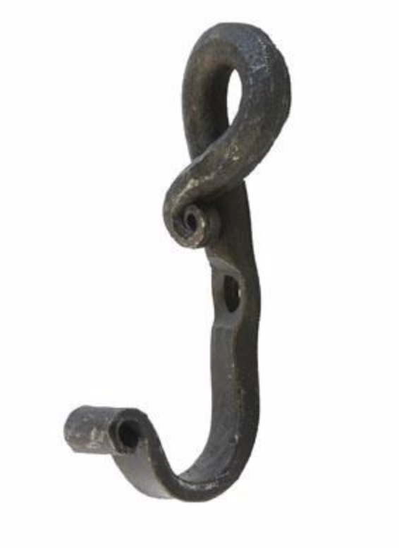 Twisted Metal Hook, Hand Forged, Cast Iron