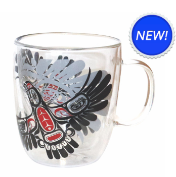 Double Walled Glass Mug, Eagle's First Flight-Ernest Swanson