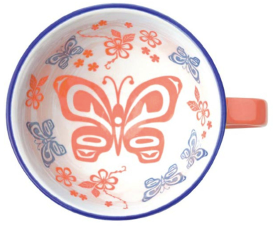 Porcelain Mug, Butterfly & Wild Rose-Justien Senoa Wood