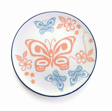 Porcelain Plate, Butterfly & Wild Rose-Justien Senoa Wood