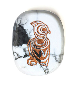 Spirit Stone- Howlite, Spirit Owl