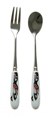 Ceramic Fork & Spoon, Eagle-Corrine Hunt