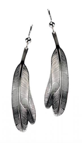 Earrings, Eagle Feathers-Bill Helin