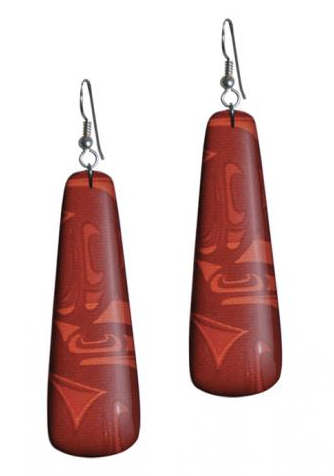 Earrings, Corrine Hunt-Silk Inspired Collection (Red)